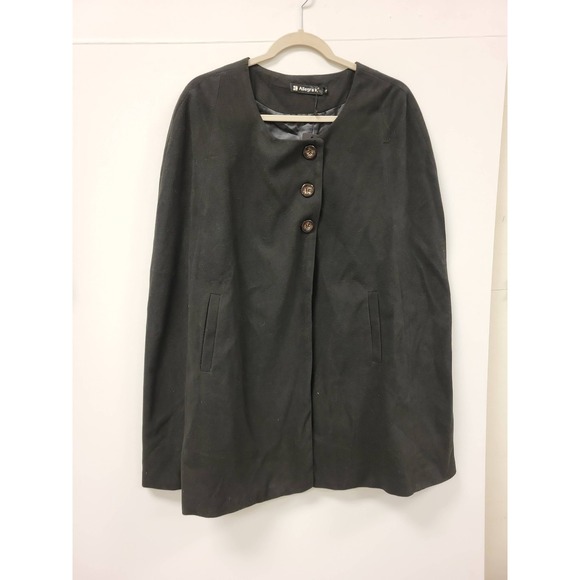 Allegra K Jackets & Blazers - Allegra K Womens Cape Coat Black‎ Size L Ladies Outerwear Fashion Apparel